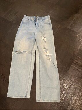 SO Light Wash Ripped Wide-Leg Jeans